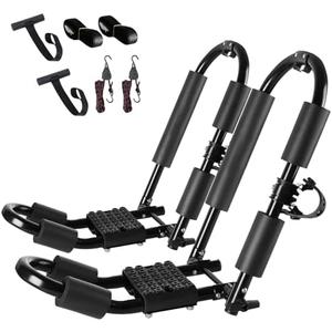 FORWODE Premium Kayak Roof Rack, 1 Pair J-Bar Roof Rack, Folding Adjustable Rack, Weight 80 LBS Heavy Duty Kayak Roof Carrier 1 Kayak, Canoe, SUV, Surfboard on SUV, Car and Truck Crossbar