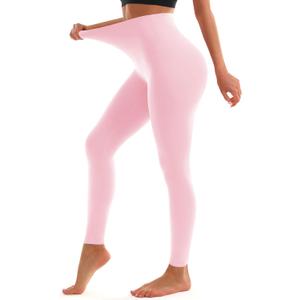 Blue Breath Leggings for Women High Waisted, Buttery Soft Yoga Pants, Non See Through Light Tummy Control Athletic Pants (Large-X-Large, 09-Light Pink)