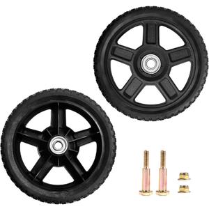 7 Inch Lawnmower Wheel with Bolts Gaskets, Lock Nuts Kit Fit for Most Push Lawn Mowers/Generator/Garden Tiller/Hand Truck, 2 Pack