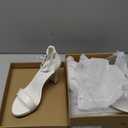 Shoe Land Women's Platform Heels - Chunky Block Heeled Sandals with Ankle Strap, Open Toe Dressy High Heels for Women, Comfortable Prom, Wedding & Party Pumps 2025 (White, Size 8.5)