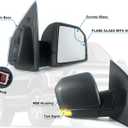 Right Passenger Side Door Mirror with Blind Spot Glass Assembly Fits 2015-2020 Ford F150 With Turn Signal Light Power Heated (6Pins) Replaces: FL3Z17682CB