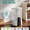 Humidifiers for Bedroom,1.06Gal(4L) Dishwasher Safe Design Easy to Clean,Top Fill,Night Light,Aroma Diffuser,Humidity Control,12H Timer,Sleep Mode,3 Level Mist,360° Nozzle,Home,Nursery,Off White