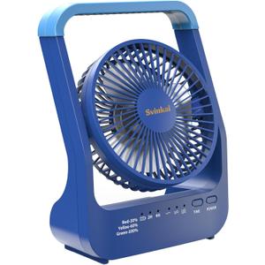 Portable Desk Fan 20000mAh Battery Operated Rechargeable, 200H Long Lasting with Timer, 3 Speeds, 360 Rotation, Portable fan with USB charging port for Home, Outdoor, Hurricane, Emergency (Blue)