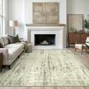 Valenrug Washable Rug 6x9 - Stain Resistant 6x9 Area Rugs for Living Room, Non Slip Backing Printed Rugs for Bedroom, Foldable Machine Washable Area Rug (Green, 6'x9')