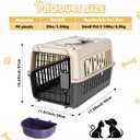 2 Set Hard Plastic Pet Carrier Breathable Dog Cat, Gray White