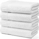 100% Cotton Bath Towels for Bathroom,Highly Absorbent Bath Towels Set Quick Dry,Luxury Soft Towels for Hotel (4, Bright White)