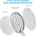 PALONE Electric Fly Swatter 3000V Bug Zapper Racket 2 in 1 Fly Swatter with 1200mAh Battery Rechargeable Mosquito Killer Lamp with 3 Layers Safety Mesh for Indoor and Outdoor (2 Pack)