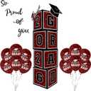 2026 Graduation Decorations Set - So Proud of You - Class of 2025 Balloon Boxes for Memorable Grad Party Supplies, Indoor/Outdoor Congrats Grad Home Door Dcor Essentials maroon and black