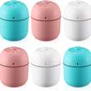 Hortsun 6 Pcs Portable Small Humidifier USB Personal Desktop 220 ml Mini Humidifier for Bedroom Plants Car Office Room Home Travel (White,Pink,Green)