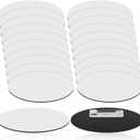 XunYee 20 Pcs Blank Name Tags Pins 1.5 x 3 Inch Plastic Oval Name Badge Holder with Clips DIY Engraved Custom ID Badge for Teacher Employee Office Workers (White)