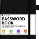 Password Book with Alphabetical Tabs  Hardcover Internet Address & Password Organizer  Password Keeper Notebook for Computer & Website  5.2 x 7.6" Log-in Password Journal w/Thick Paper (Black)