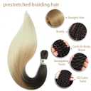 Pre Stretched Braiding Hair Omber - 24inch 8 Packs Braid Crochet Hair Hot Water Setting Professional Soft Yaki Texture (4/27/613)