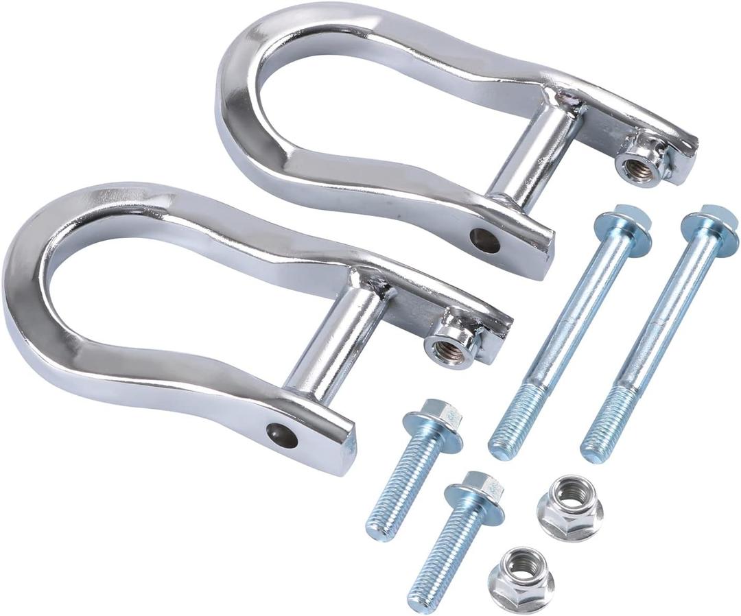 Front Recovery Tow Hooks Replacement for 2007-2019 Chevy Silverado GMC Sierra 1500 in Chrome Replace 84072462