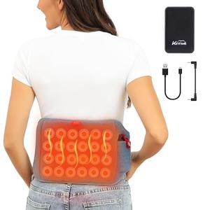 Heating Pad for Back with Battery,12V Portable Electric Heated Pad with 24 Natural Jade Stones and 3 Heat Modes for Lower Back,Abdomen,Gift for Women Men