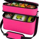 Bevegekos Carrying Case for Toniebox 2 Starter Set, Storage Travel Carrier Bag for Audio Player, Tonies Figures, Charging Station & Headphones, Box only (Large, Rosy Red)