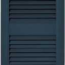 12 in. x 55 in. Louvered Vinyl Exterior Shutters Pair in #036 Classic Blue
