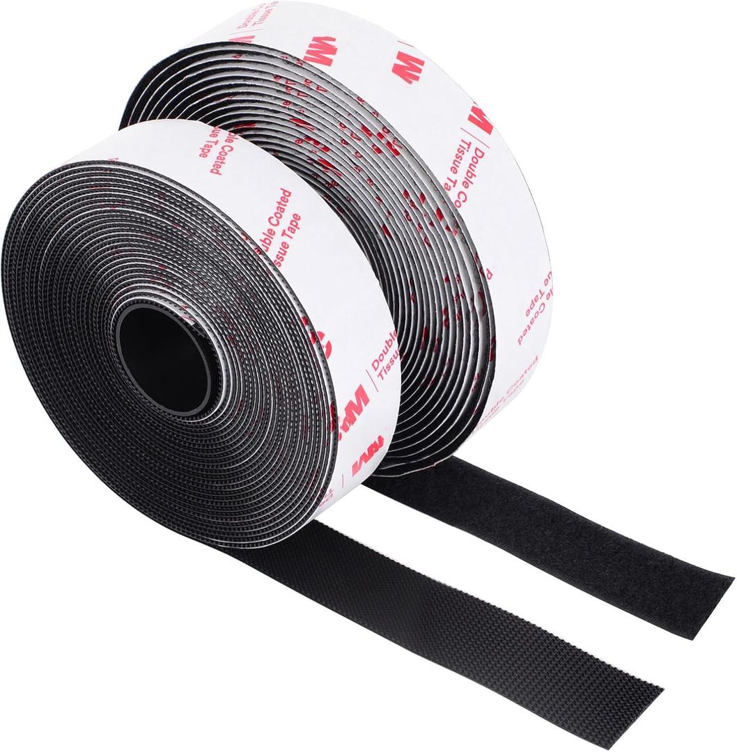 Hook and Loop Tape 1in x 20ft, Heavy Duty Adhesion Strip, Slef Adhesive Interlocking Tape, Back Adhesive Mounting Strips, Reclosable Sticky Back Interlocking Nylon Picture Hanging Strips