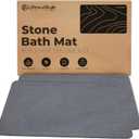 2 Pack Stone Bath Mat Diatomaceous Earth Shower Mat - Grey Wave Design Non Slip Super Absorbent Diatomite Stone Mats for Bathroom Floor Quick-Drying Easy to Clean (24 x 16 Inch)