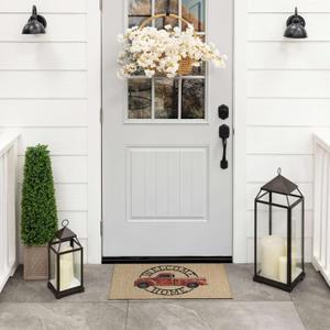 Mohawk Home Entryway Door Mat 1' 6" X 2' 6" All Weather Outdoor Non Slip Recycled Rubber Doormat, Harvest Chalk Home Tan
