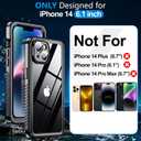 xiwxi for iPhone 14 case Waterproof,[IPX8 Underwater Case][Full Body Shockproof & 15FT Military Dropproof][Built-in Screen Protector][Dustproof] Clear Sound for iPhone 14 case 6.1 inch-Black