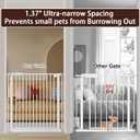 DEARBB Extra Wide Baby Gate Ultra Narrow Spacing 30.11-77.36" Pressure Mounted Double Lock Swing Auto Close Walk Through Metal Safety Pet Gate for Stairs and House Doorway Kitchen