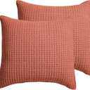 Levtex Home - Mills Waffle - Euro Sham (Set of Two) - Adobe - Sham Size (26x26in.), No Insert