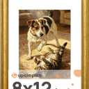Upsimples Vintage 8x12 Picture Frame, Antique Gold Frames Display 6x8 with Mat or 8 x 12 Photo Without for Wall or Tabletop Decor, 1pack