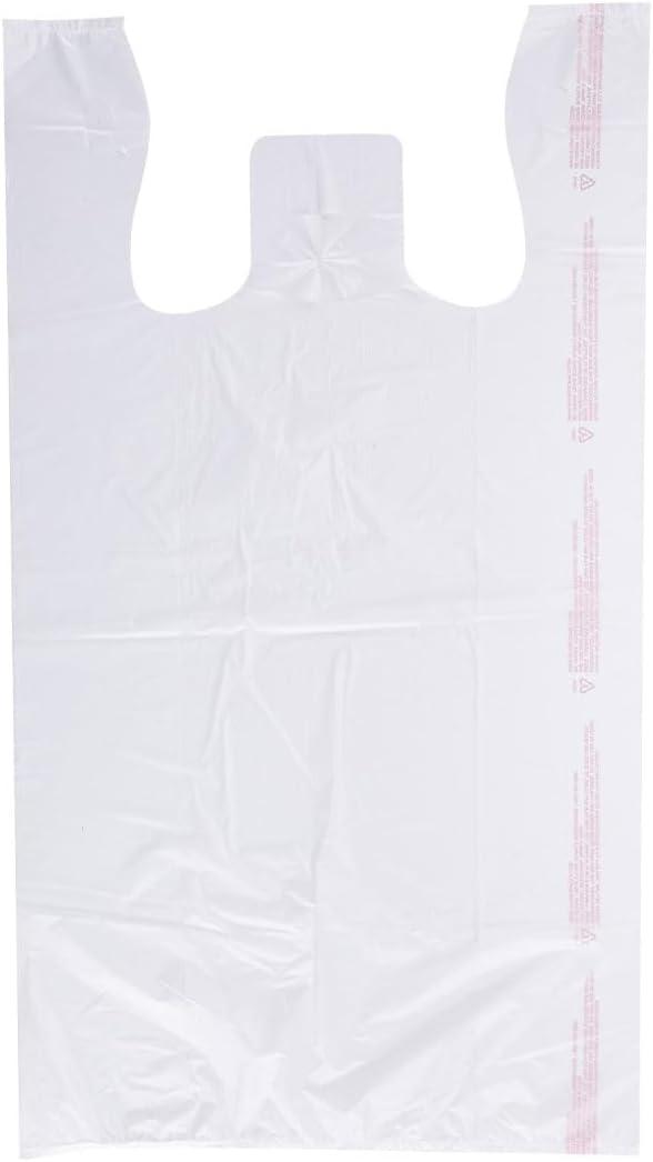 SSWBasics White Plastic T-Shirt Bags with Handles - Case of 1000 (11 x 6 x 21)