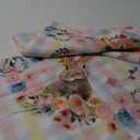Softalker Spring Easter Tablecloth Rectangle - Bunny & Eggs Buffalo Plaid Flower Table Cloths, Stain Resistant Wrinkle Free Table Covers for Dinner/Party/Picnic/Outdoor, Grey Checkered 60 x 84 Inch