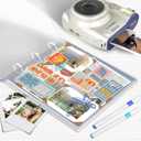 Vienrose Polaroid Scrapbook Photo Album, 3 Ring DIY Memory Book with Premium Crystal Clear Acrylic Cover PVC Pages 15 Sheets, Scrapbook Supplies for Wedding, Anniversary, Birthday, Travel