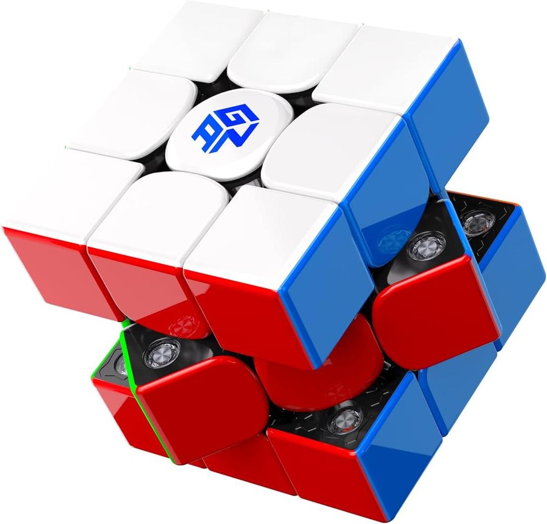 GAN V100 Maglev UV Speed Cube 3x3 Magnetic, Omni-directional Positioning 64g Lightweight Speedcube Brain Teaser Puzzle Fidget Toy for Kids Adults, 55mm Black Inner Surface