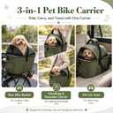 Dog Bike Basket Rear Seat, 3-in-1 Pet Bike Carrier for Small Dogs