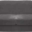 CUCRAF T Cushion Sofa Cover 3 Piece Loveseat Slipcovers, Soft Thick Velvet Couch Cover for Living Room, Washable High Stretch Furniture Protector with 2 Cushion Sofas Slipcover (M, Dark Grey)