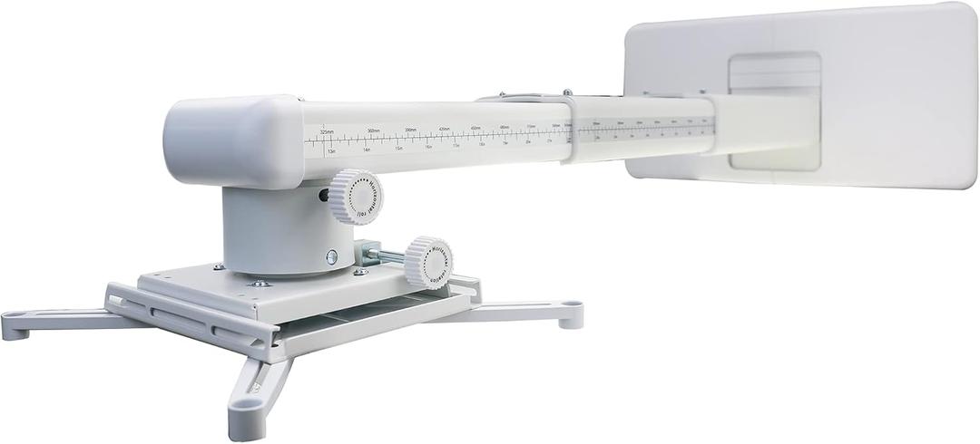 NC Projector Wall Mount with Universal mounting ,Telescopic Bracket Hanger,33lbs Load Capacity,High-Precision Adjustable: (12.8-29.13),white,(TYYZJ02)