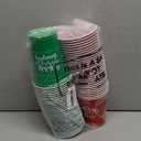 Jingmore 60 Pieces Snowflakes Frozen Plastic Cups 16oz Disposable Winter Snowflake Beverage Drinking Cups for Birthday Baby Shower Holiday Coffee Beer Party Favors(Christmas,Red, Green)