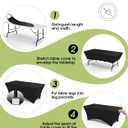 Pureegg Spandex Tablecloth 6ft - 6 Pack, Fitted and Stretch Table Cover for Rectangle Tables, Wrinkle-Resistant and Secure Fabric for Outdoor, Picnic, Party, Wedding, Banquet and Birthday, Black