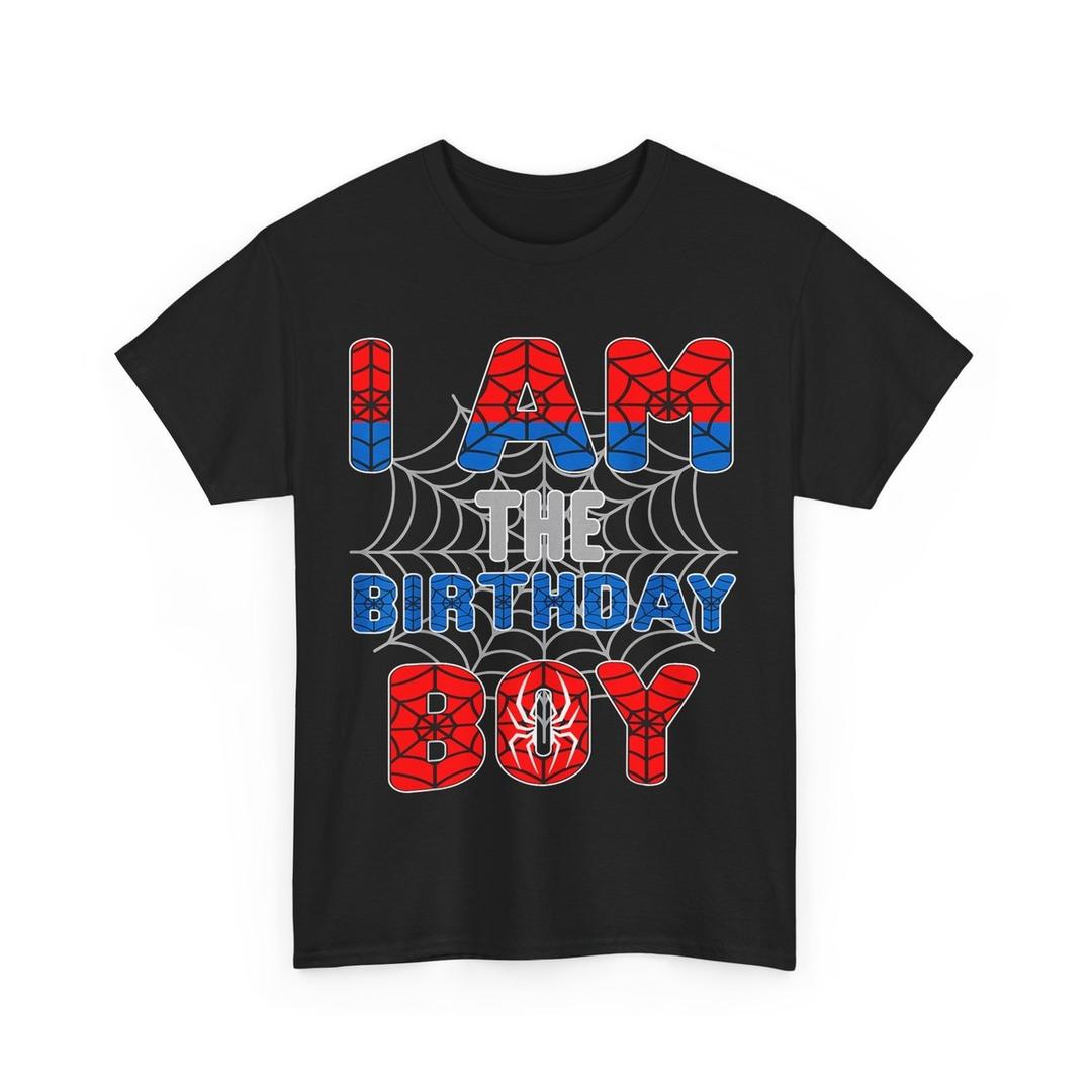 Spider Web Birthday Party Uncle of The Birthday Boy T-Shirt, S
