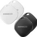 ANNNWZZD Tag 4 Pack Item Finders with Apple Find My APP (iOS Only) Help You Track Your Keys, Wallet, Luggage, Backpack, Super Lightweight [Apple MFi Certified] (Black+White)