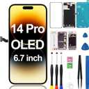 OLED Screen Replacement for iPhone 14 Pro 3D Touch LCD Display Digitizer Full Assembly with Repair Tool Kits Model A2650 A2889 A2890 A2892 6.1 Inch