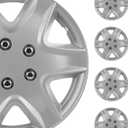 SCITOO Replacement Size 15-Inch Silver Hubcaps 4-Pack, Quick fit for Various Vehicles, Beautiful Look for Most Cars Trucks SUV