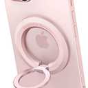 SYNCWIRE for MagSafe Ring Holder, Magnetic Phone Ring Holder Magnet Cell Phone Grip Finger Ring Kickstand Compatible with iPhone 16 15 14 13 12 Pro Max fits MagSafe Accessories (Pink)