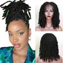 FAVE Short Braided Wigs for Black Women Full Lace Wig Faux Locs Wig 14IN Synthetic Loc Wigs for Women Twisted Wig