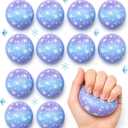 12 Pcs Snowflake Party Favors 1.57'' Mini Stress Balls, Winter Princess Patterns Sensory Decompression Toys, Kids Cartoon Birthday Party Favors Supplies, Goodie Bag Stuffers (Snowflake)