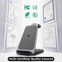 Meifigno Watch Charger Stand for Pixel Watch 3/2/Fitbit Versa 4/3/sense 2/Sense (Not for Pixel Watch1/4), 3 in 1 Aluminum Alloy Pixel Charger Designed for Google Pixel 10 Pro XL/9/9a/8/7, for Buds