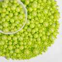 Edible Green Pearl Sprinkles,130g,Bright Green Pearls,Light Spring Sugar Pearls Mix Size Sprinkle for Cake Decorating,Baking Edible Candy,Cake Decorations,Cupcake Toppers,Cookie Donuts Ice Cream Toppings,Birthday Party Easter Supplies