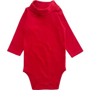 ROMPERINBOX Solid Baby Turtleneck Bodysuit Long Sleeve Cotton Onsies Boy Girl 1 Pack 0-3 Months (Red)