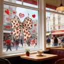 4 x 2 Sheets Valentine's Day Window Clings Romantic Red Heart & Bow Designs Happy Valentine's Day Decor Electrostatic Windows Stickers Decals for Home Holiday Party or Office Decorations