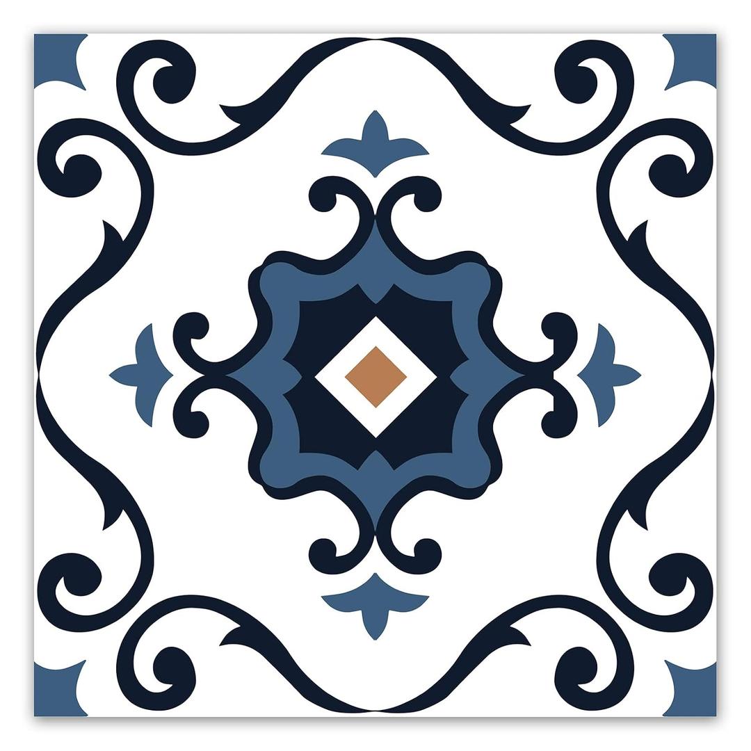 WOWSTAR 30-Pack Peel and Stick Floor Tiles, 12 x 12in Vinyl Flooring Tiles, Self-Adhesive Waterproof Flooring Planks for Kitchen, Dining Room, Bedrooms, 30 Sq. Ft - Blue Flower Texture