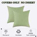 Kevin Textile Pack of 2 Outdoor Waterproof Pillow Covers Spring Decorative Farmhouse Throw Pillow Covers Couch Pillow Covers Spring for Patio Tent Bed Sofa Living Room 18x18 Inch Sage Green