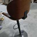 KCC Bar Stools Set of 2, Swivel Adjustable Height Barstools, PU Leather Upholstered Bar Chairs with Footrest, Bentwood Bar Stool for Kitchen, Bar, Dining Room(Black PU) Pack of 1